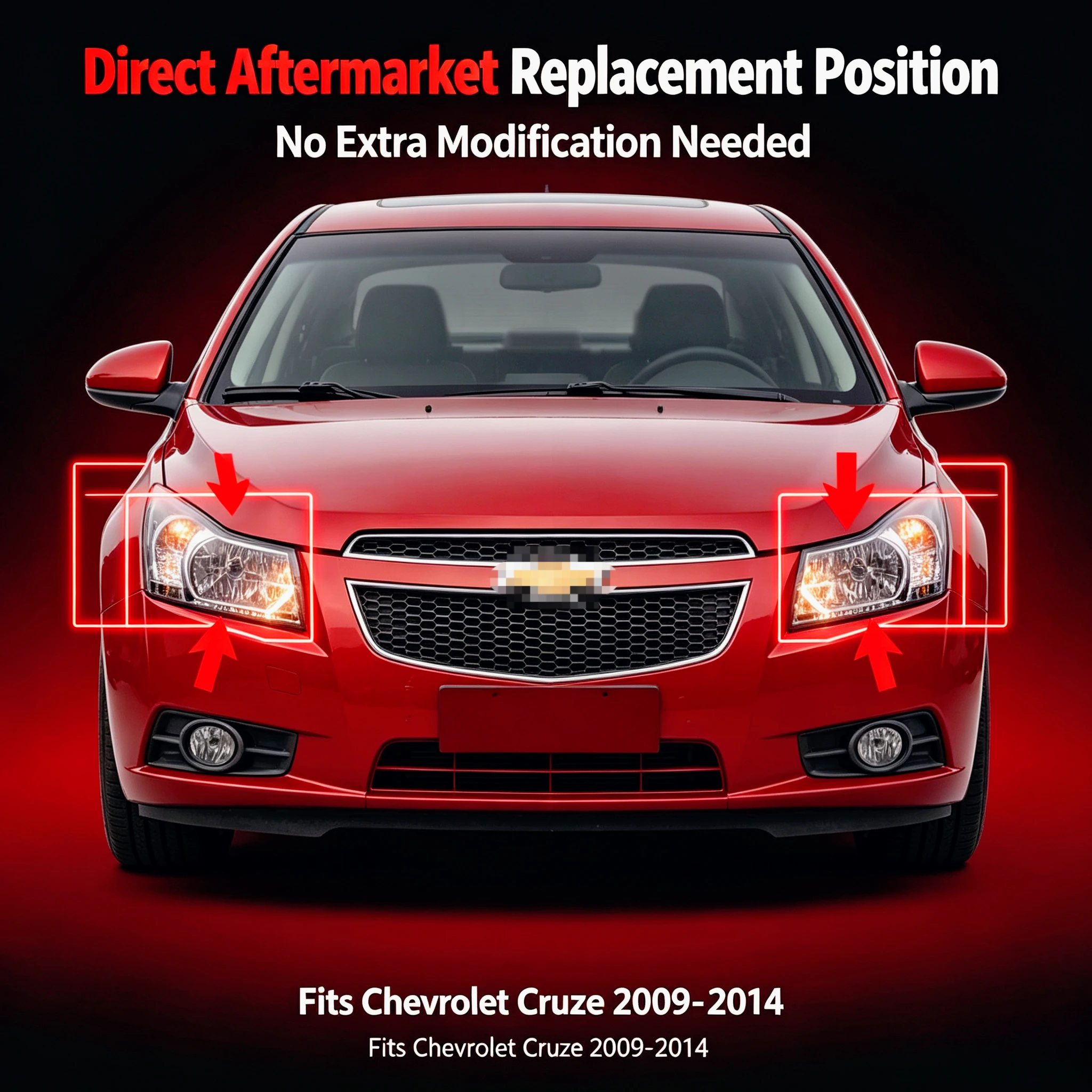 Фото Защитная крышка фары Moggic, совместимая с Chevrolet Cruze LS LT LTZ Sedan Hatchback 2009-2014 годов выпуска, левая №2