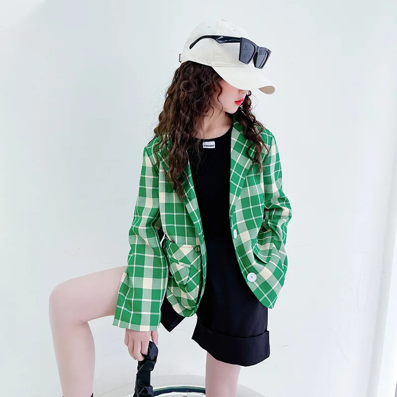 

Toddler Kids Clothes Spring Autumn Fashion New Tops Girls Formal Dress Green Suit Jackets Baby Girl Boutique Clothing 10 12 14Y