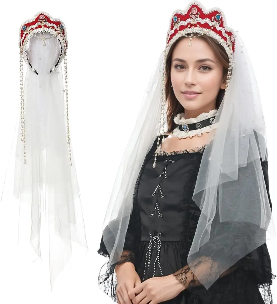 Фото FAD-4U Anne Boleyn Hat Tudor Gable Кепка с капюшоном Елизаветинский головной убор Ренессансный костюм Головной убор для женщин Косплей Вечеринка №4