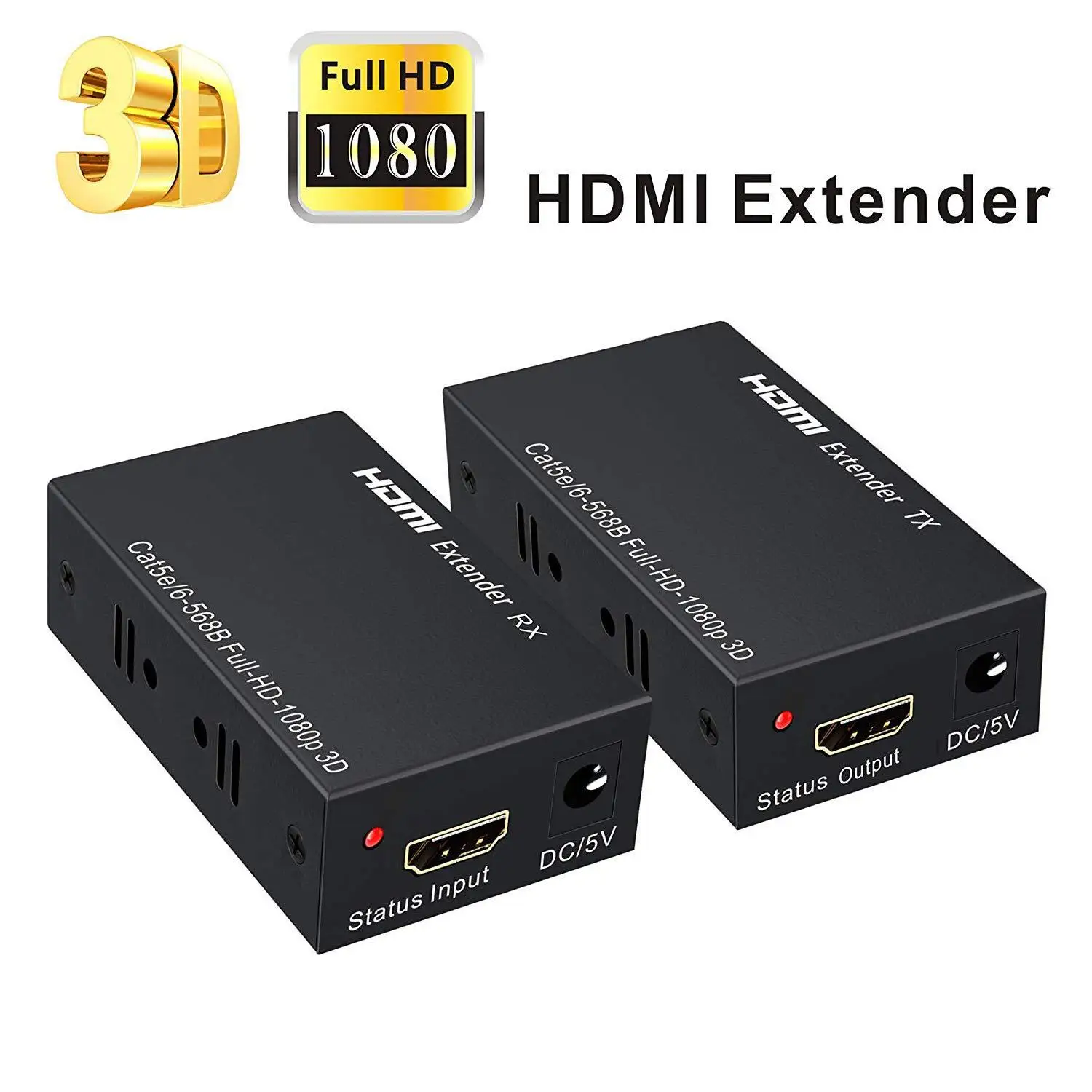 

1080P HDMI удлинитель 60 м HDMI к RJ45 Сетевой удлинитель кабеля преобразователь ретранслятор над Cat 5e/6 до 60 м для ПК HDTV HDPC PS4 STB