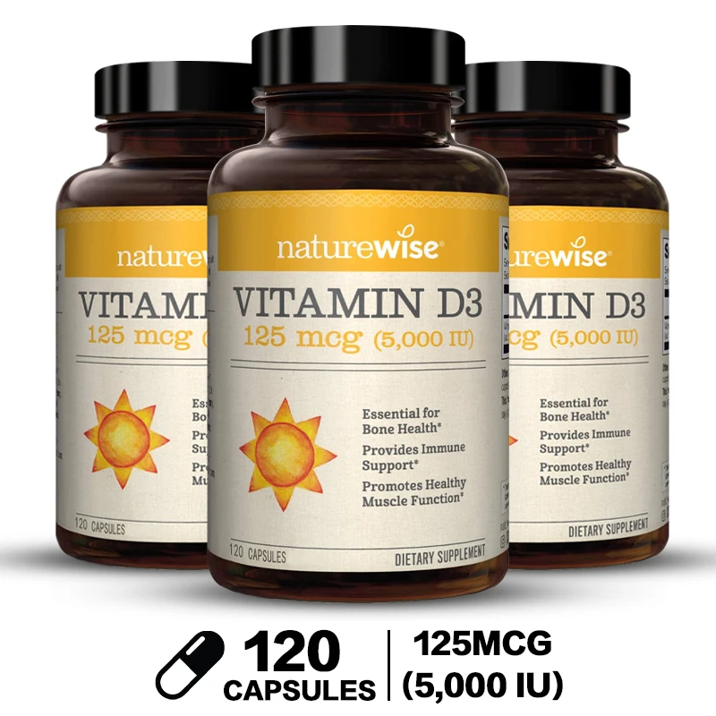 

Vitamin D3 Capsules To Promote Healthy Muscle Function, Help Support Dental and Bone Health, and Provide Immune Support