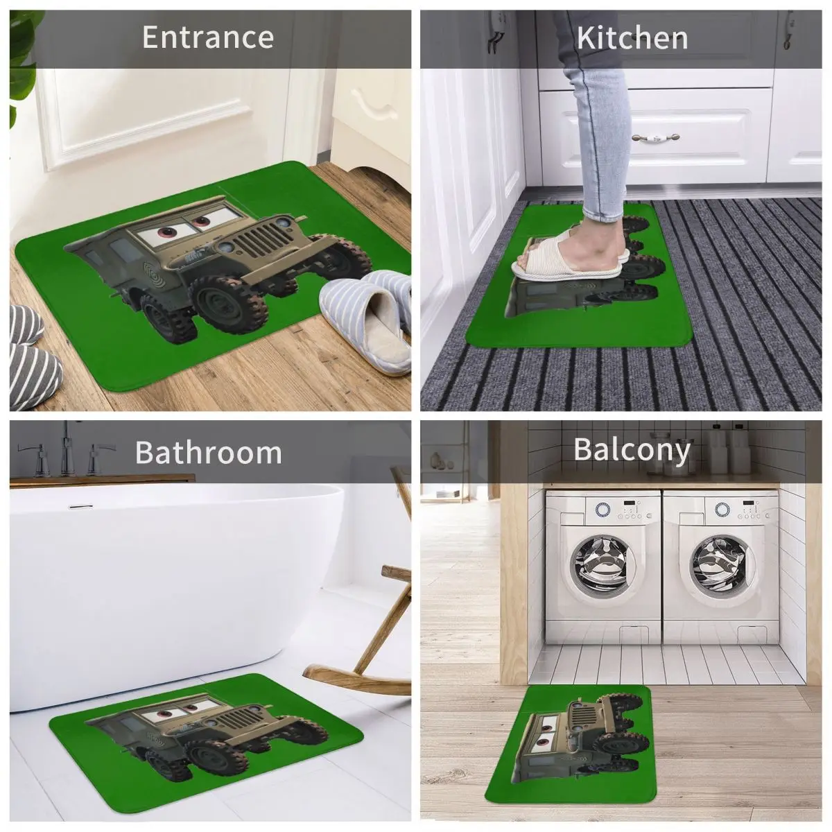 

Sarge Bath Door Mat Nordic 3D Art Kawaiii Rug Carpet Decor Entrance Living Room Home Kitchen Bathroom Non-slip Porch
