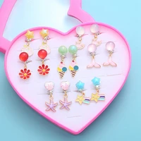 korean style kids ear clip lovely cartoon animal baby ear clip no piercing earring ear ring for baby girls children gift jewelry