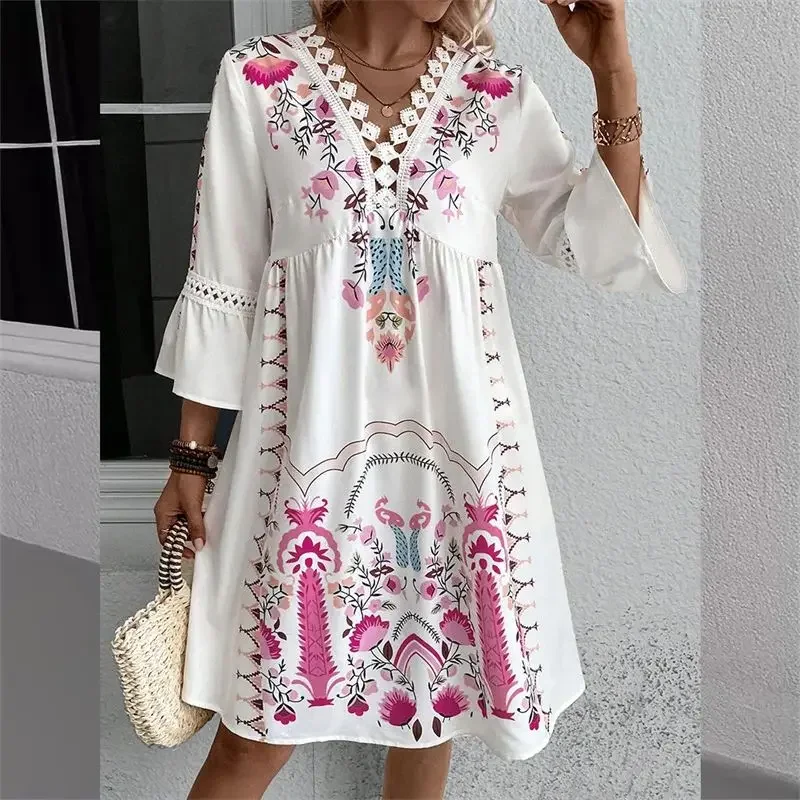 Женское платье с винтажным принтом