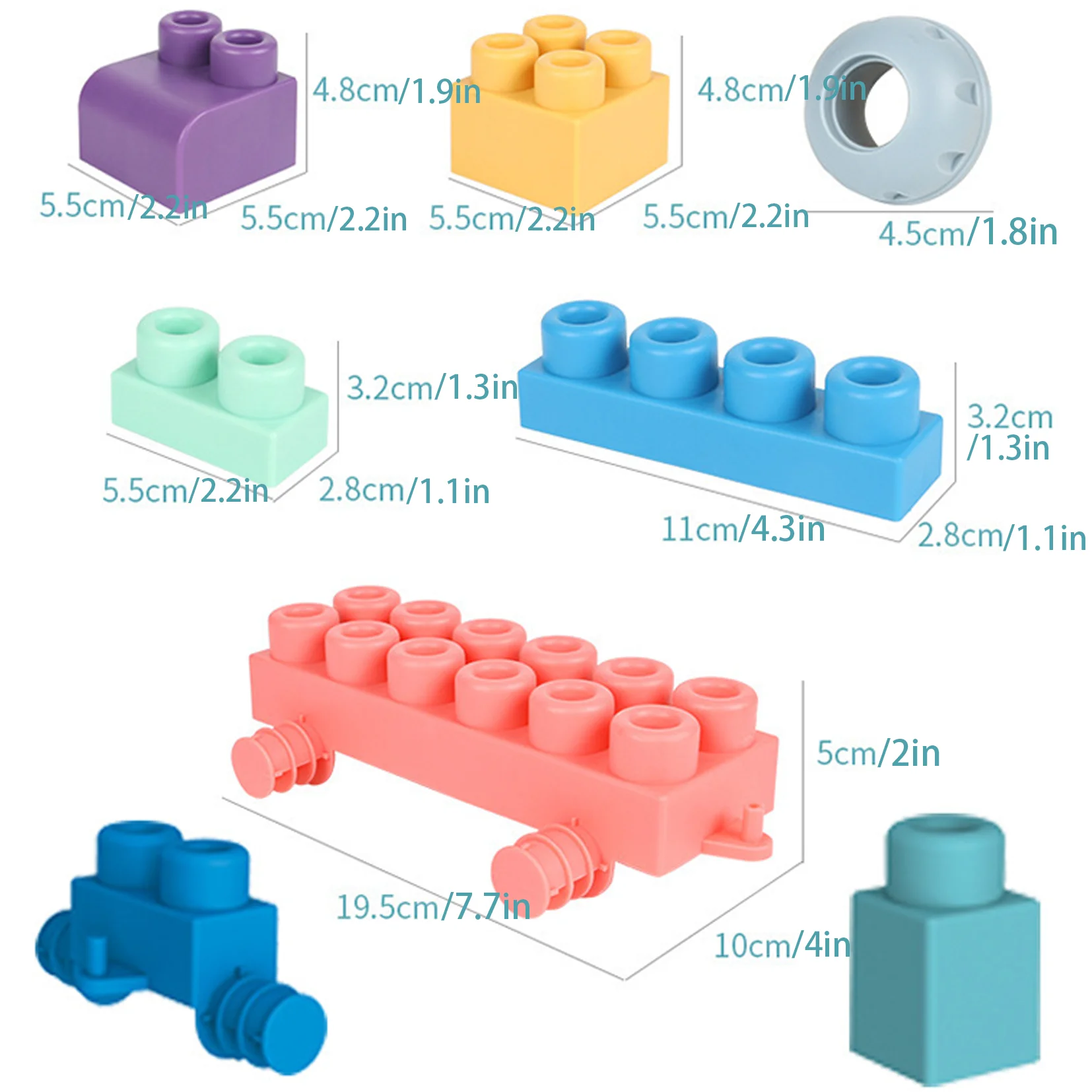 

Baby Soft Plastic 3D Building Blocks Big Size Toys Baby Soft Rubber Blocks Particle Bricks Toy Early Education Toys Toddler Gift