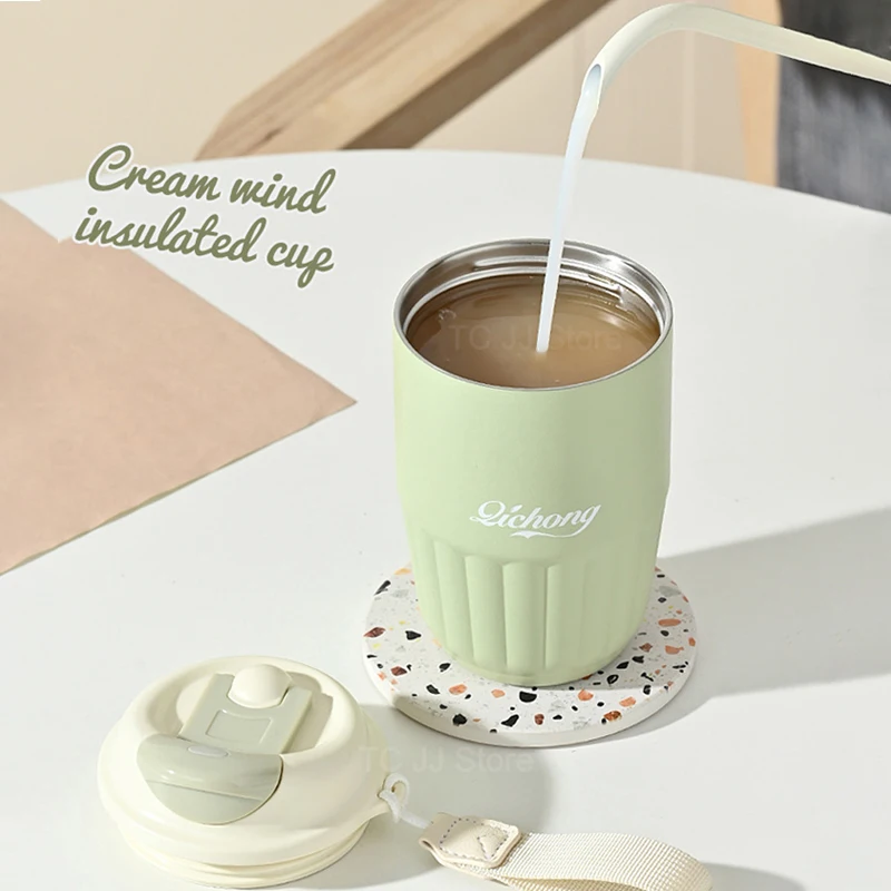 410 мл Термос кофейная чашка для девочек с двойными стенками из нержавеющей стали