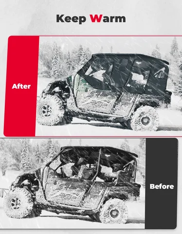 KEMIMOTO мягкая верхняя дверь UTV ПВХ черный совместимый с Yamaha Wolverine X4 / SE 2018 2019 2020 пыленепроницаемый корпус для окна кабины