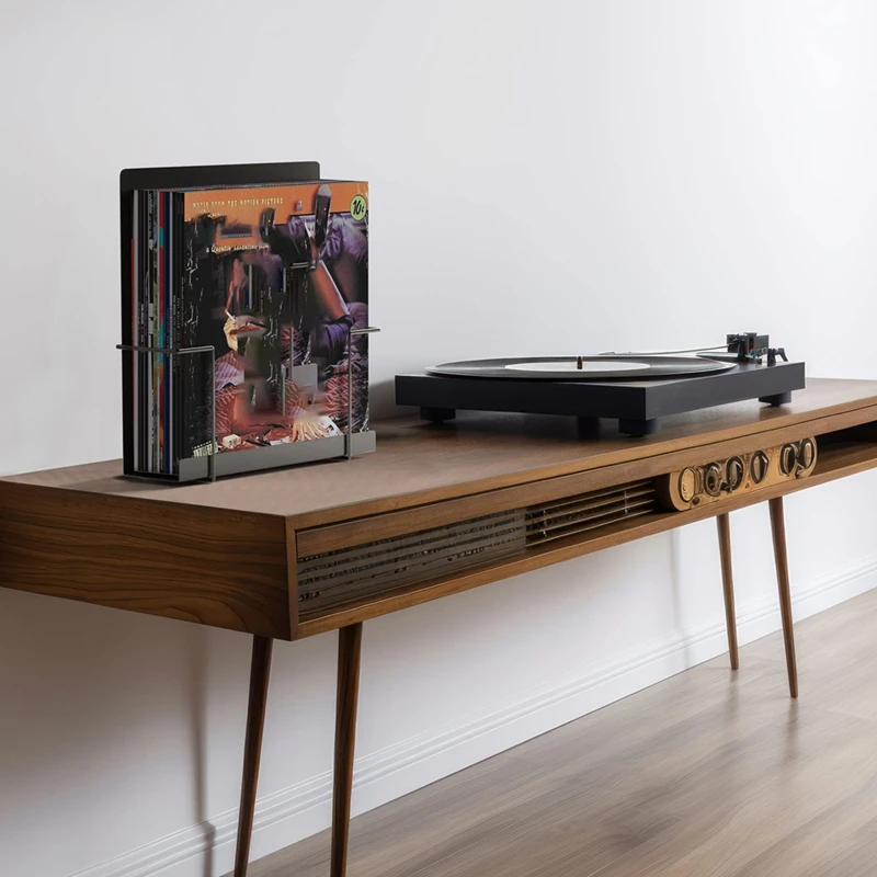 Vinyl Record Storage Display Holder Matte Black Shelf Wall Mount Stylish Records Organizer Stand