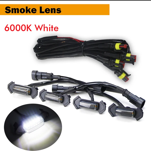 Комплект светодиодных ламп для передней решетки радиатора, 4 шт., устанавливаемые копченые линзы, янтарный гриль, только светодиодные лампы для Toyota Tacoma W/TRD Pro 2016 и выше