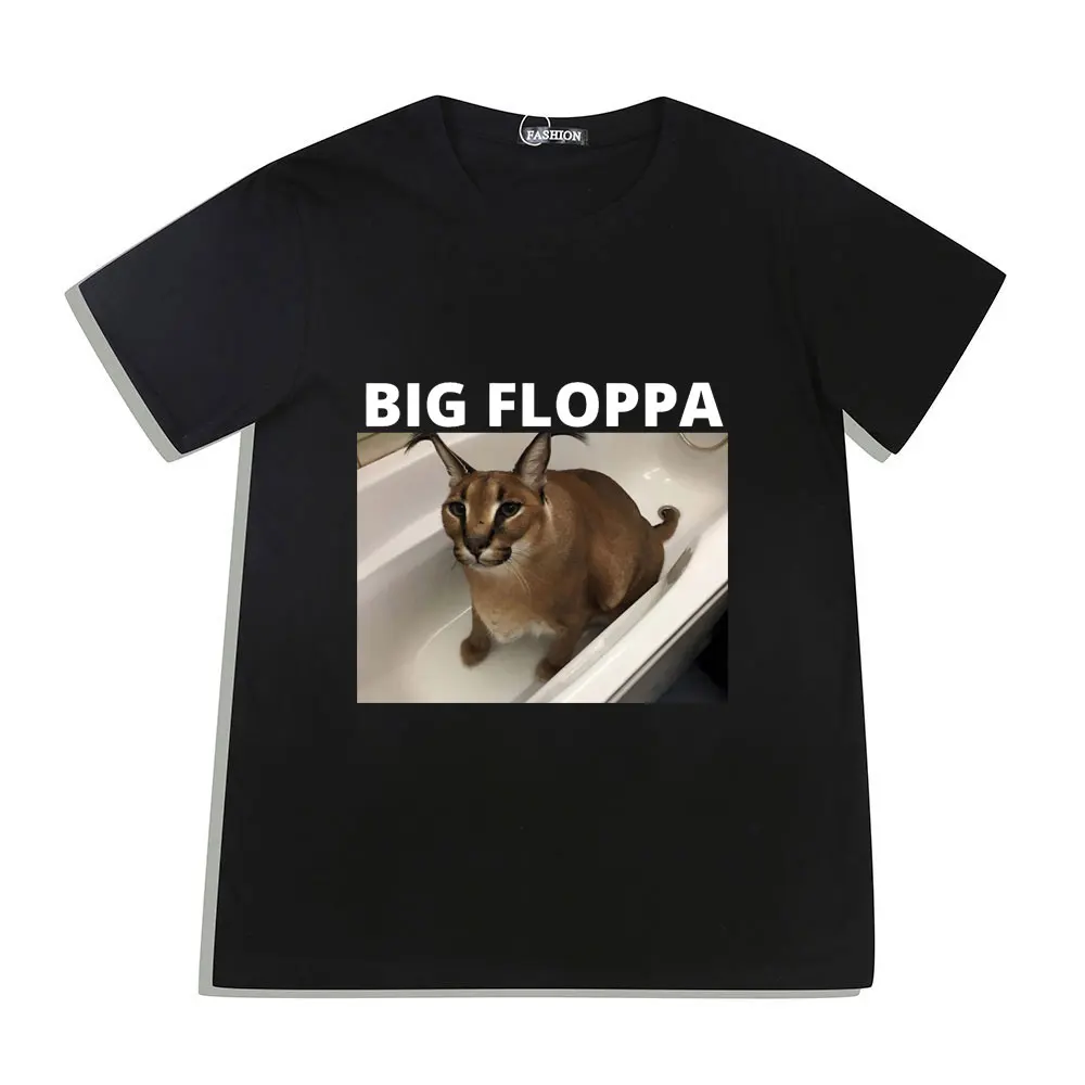 

Big Floppa Graphics T-Shirt Funny Meme Cute Cat Animal Short Sleeve T-shirt Summer Fashion Oversized T-shirts Hip Hop Streetwear