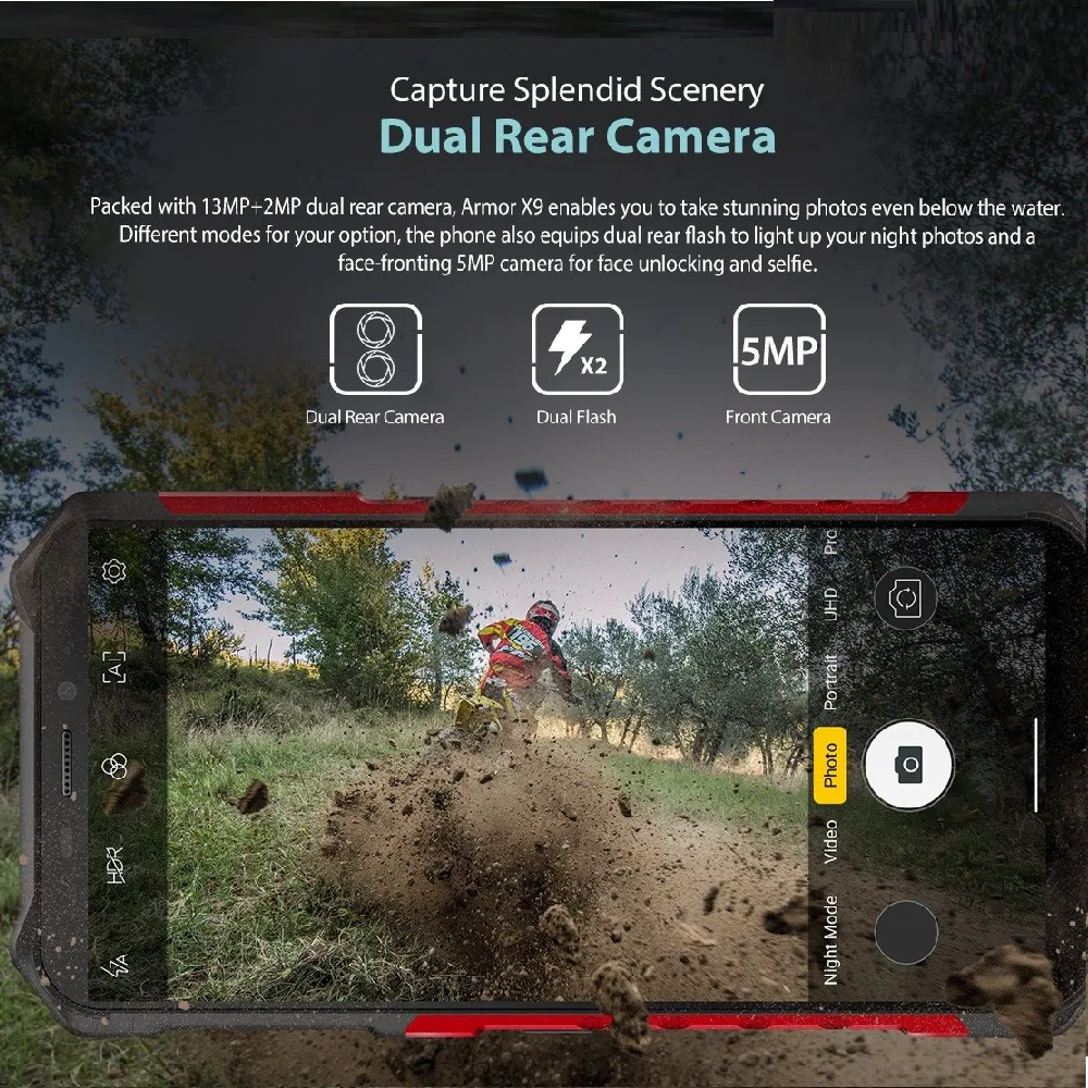 Смартфон Ulefone Armor X9 защищенный водонепроницаемый 5 дюйма 3 + 32 ГБ IP68 NFC 4G LTE - купить