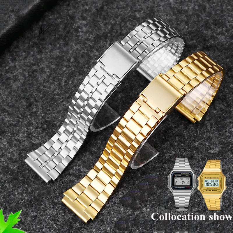 Аксессуары для часов Casio стальной браслет a158 / a159 A168 /a169 /b650 /aq230/ 700 выпуклое