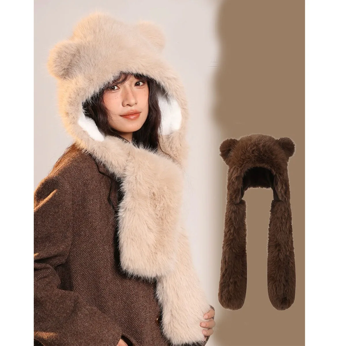 Зимний Комплект Шапки И Шарфа-бомбер Унисекс Многофункциональная Балаклава