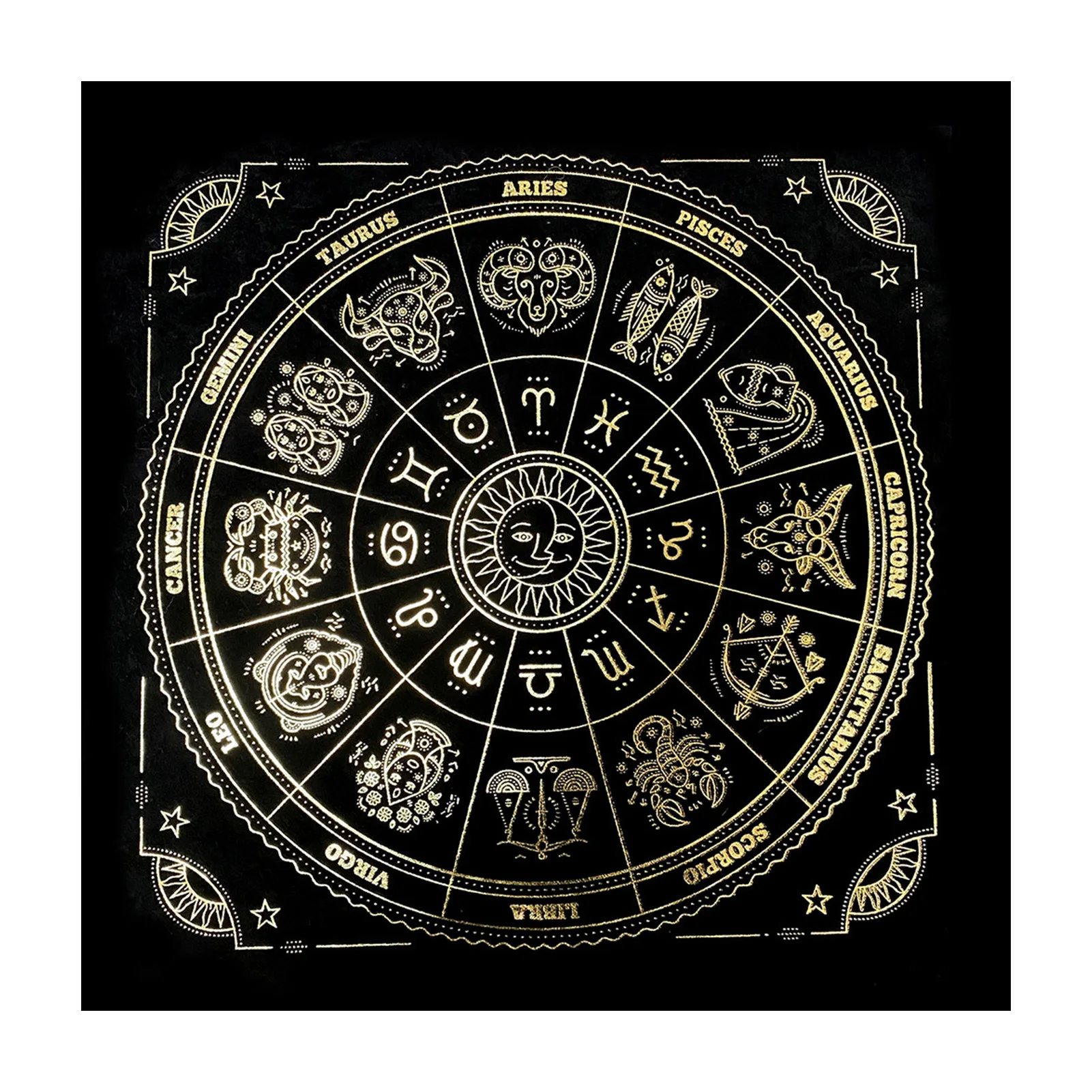 

Altar Cloth Tarot Card Cloth Tarot Cards Table Napkins Black Gold Tablecloth Square Altar Pagan Spiritual Celestial Deck Cloth W