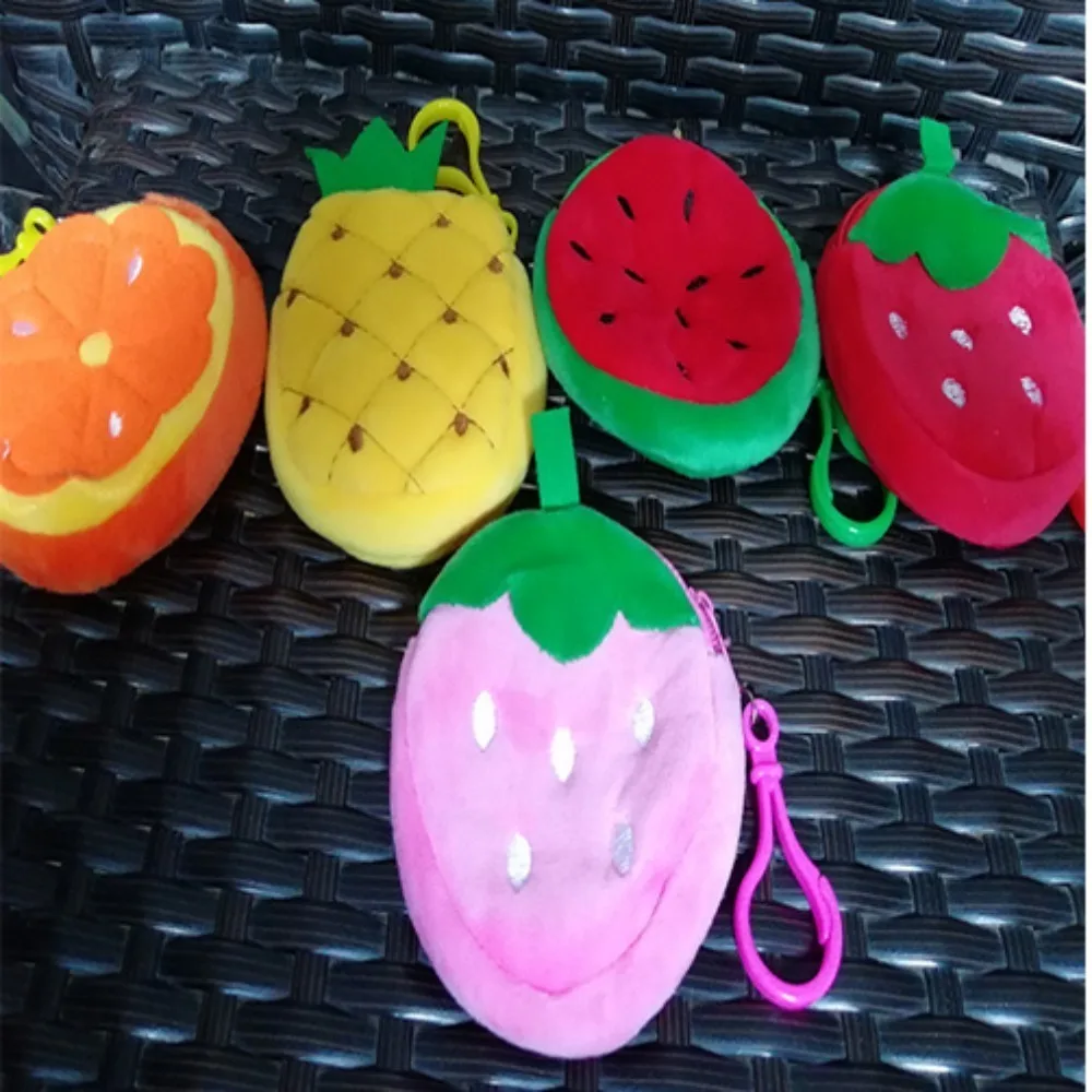 

With Hook Fruit Coin Bag Cute Watermelon Strawberry Plush Wallet Pouch Small 3.15in 8CM Coin Pouch Put The Key/Coin