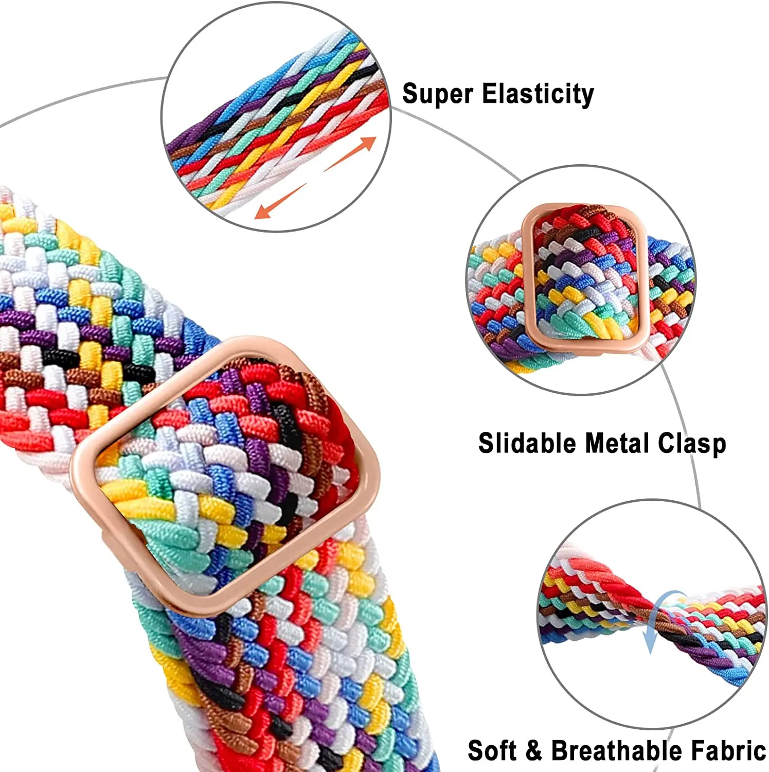 Slip Buckle Nylon Strap For Apple Watch Band 49mm 41mm 44mm 45mm 40mm Elastic Braided Bracelet iWatch Series 8 7 6 5 se 4 Ultra