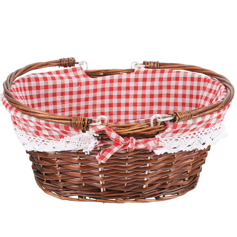 

Picnic Basket Vegetable Shop Woven Storage Shopping Christmas Baskets Bread Snacks Serving Wicker Fruits Eggs