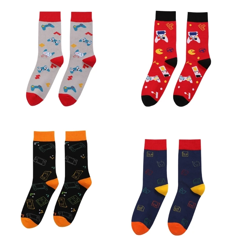 

L5YA, 1 ​​пара носков для сна, средней трубки, новинка, забавные чулки с узором для женщин и мужчин