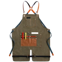 retro handmade canvas barista barber apron cooking accessories for men waiter chief bbq apron high quality cleaning aprons