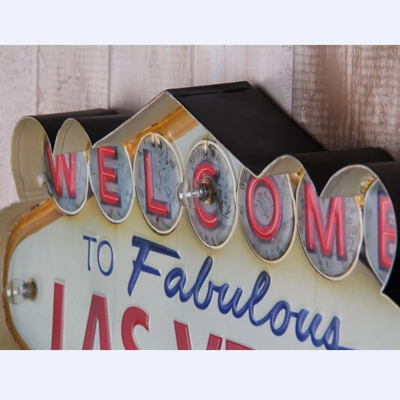 Неоновая вывеска с надписью Добро пожаловать в Лас Вегас винтажный домашний
