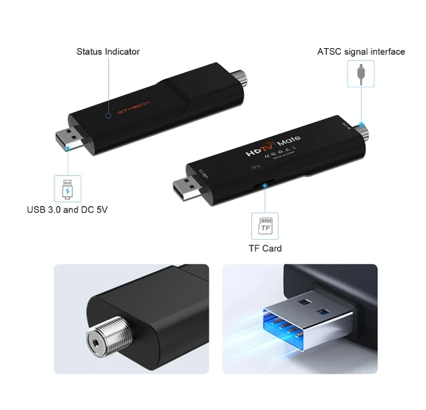 GTMEDIA HDTV Mate ATSC1.0/ATSC 3.0 USB-тюнер Stick Android9.0 + HDTV-плеер