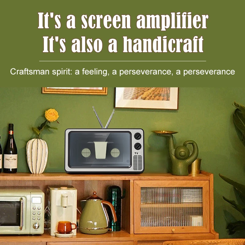 Фото 12-дюймовый держатель лупы для экрана телефона, защита глаз, ретро ТВ-приставка, HD-видеоусилитель, ТВ-моделирование, стойка для телефона, аксессуар для офисного стола №5