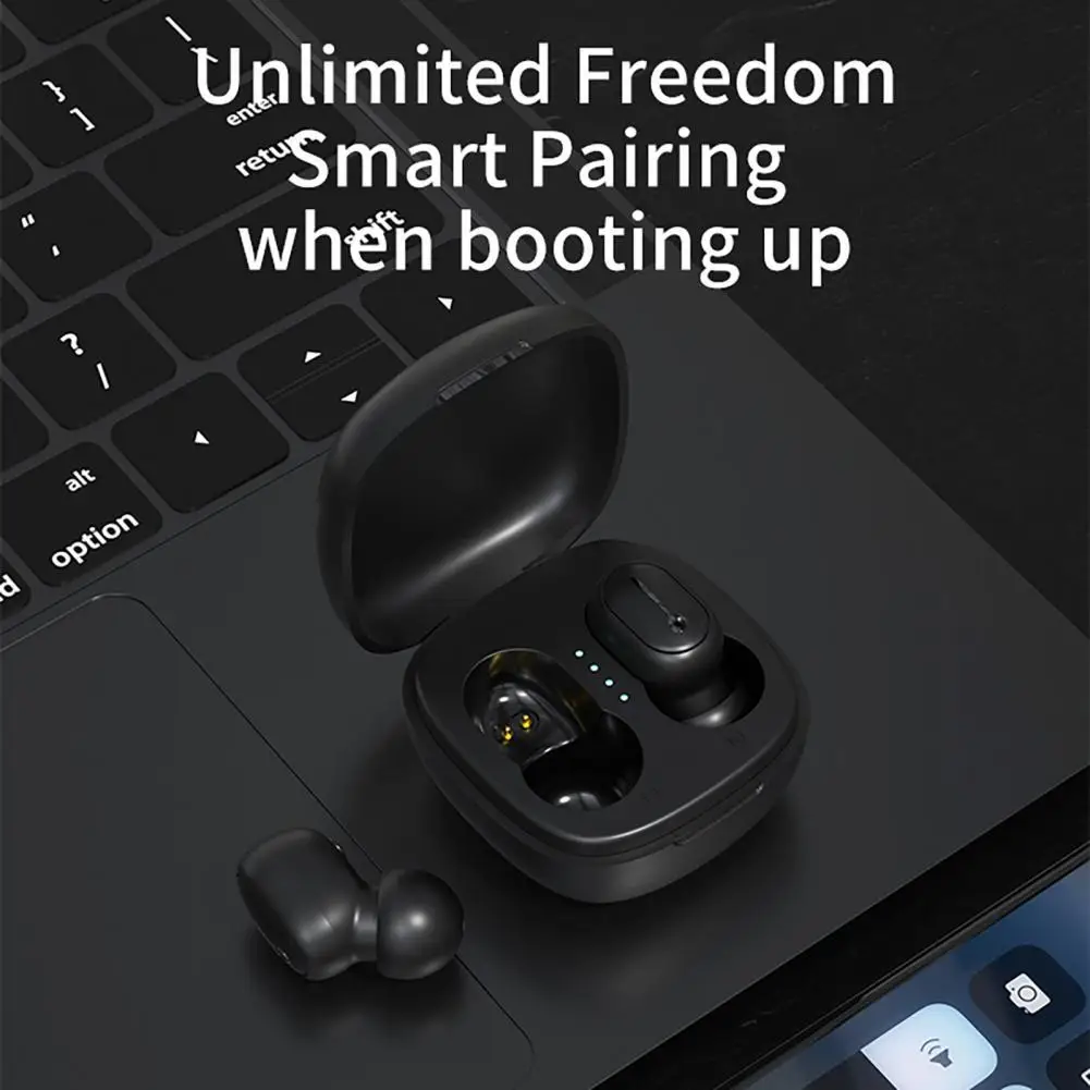 

Mini Buds Bluetooth-compatible Headphones IPX4 Wireless Headphones with Mic 9d Stereo Device