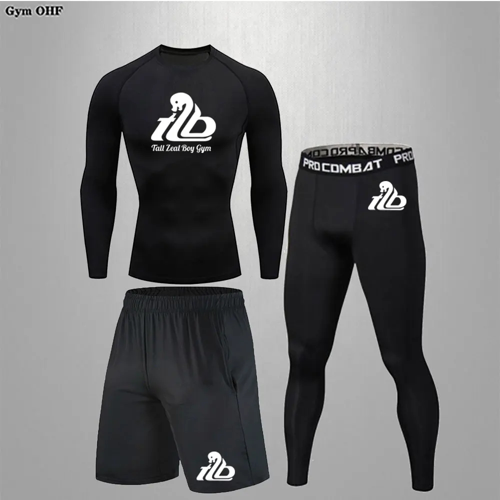 

T Compression suit, sports suit, running, fitness, exercise, fighting, boxing T-shirt, men's clothing