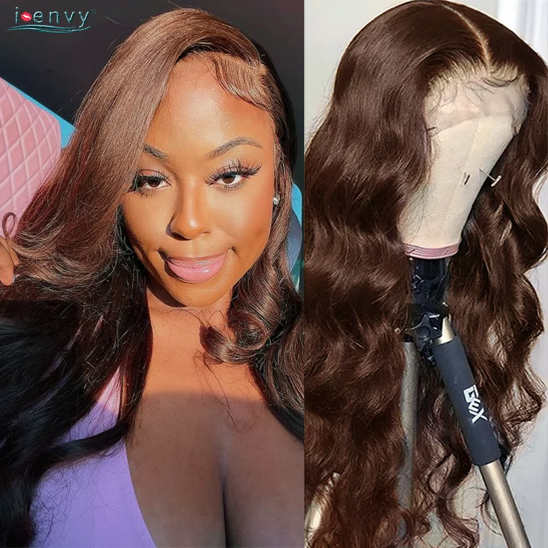 Transparent Lace Wigs Chocolate Brown Human Hair Wigs For Women Peruvian Straight Human Hair 13×4 Lace Frontal Wigs Remy Wig