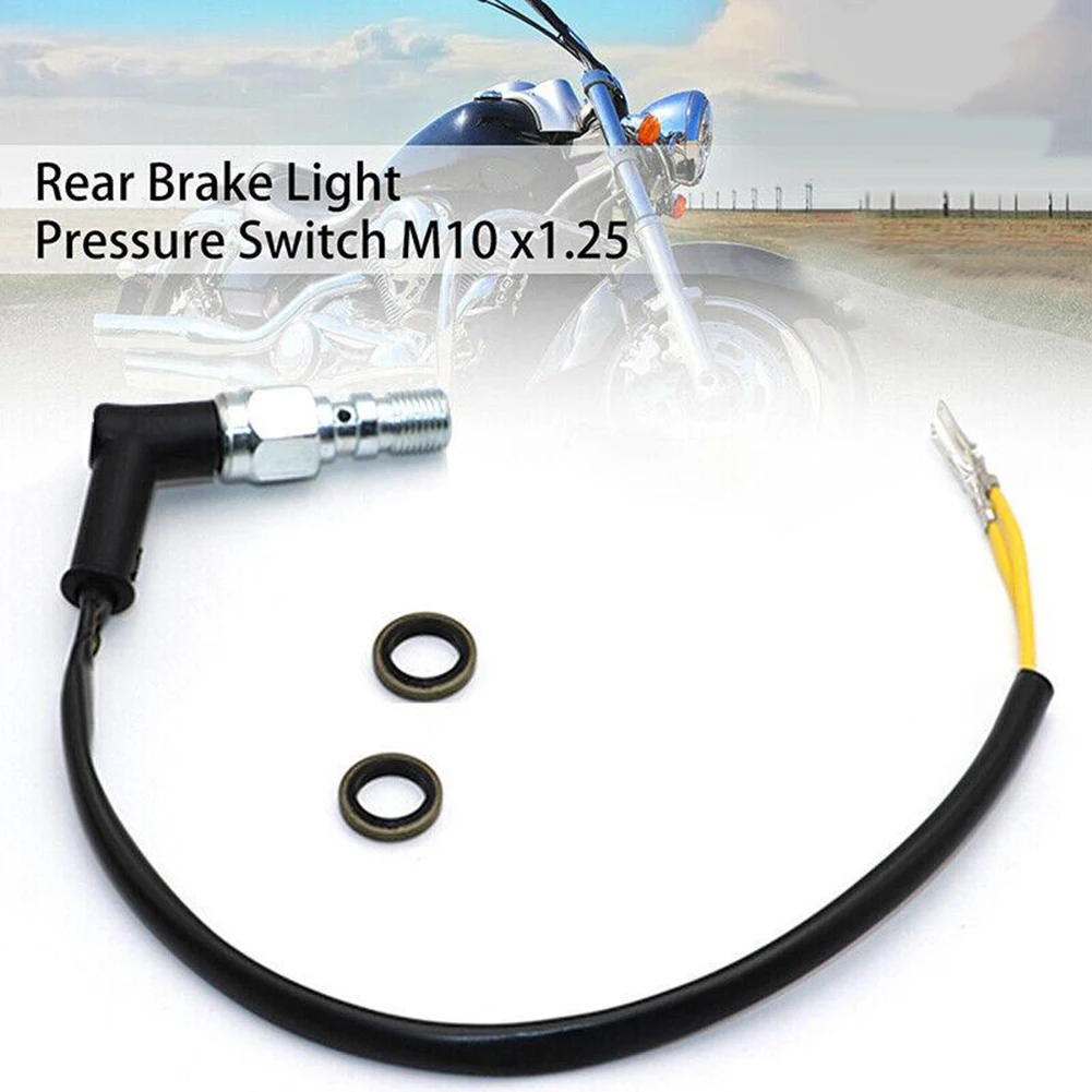 

Motorbike Brake Light Switch Motorcycle Rear Hydraulic Brake Light Switch Banjo Bolt M10 X1.25mm For Single Line Hydraulic Brake
