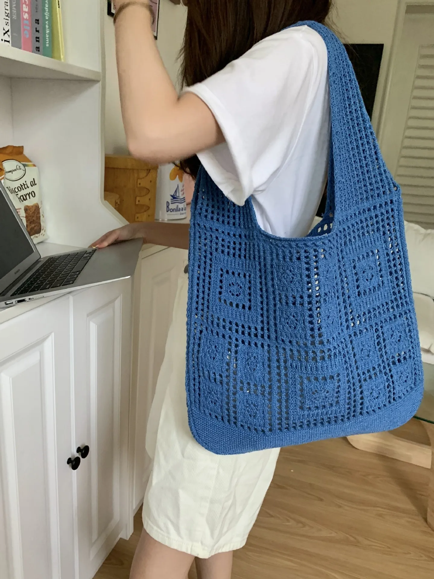 

Дизайнерская Женская вместительная сумка-тоут, летняя пляжная сумочка, большие кошельки, повседневные плетеные сумки на плечо