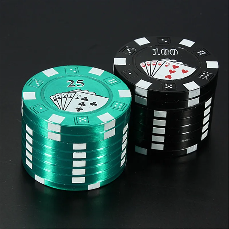 

3 Layer Poker Chip Chip Style Herbal Tobacco Grinder Magnet Adsorption Plastic Pipe Smoking Pipe Accessories Small Tools