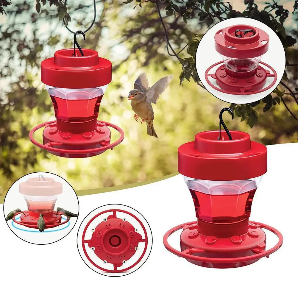

Outdoor Hanging Hummingbird Feeder Leak-proof Food Container With 8 Feeding Ports For Garden Backyard Decoration