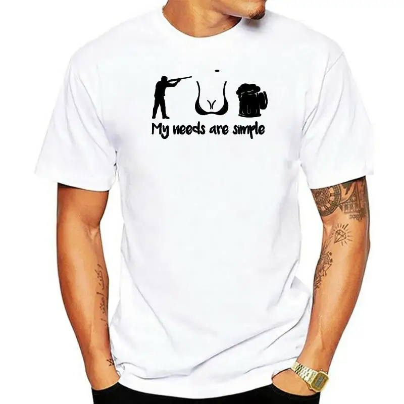 

My Needs Are Simple Skeet Shooting T-shirt Men Summer Short Sleeve Cotton Funny Swimmer Harajuku T Shirts Men Boyfriend Gift