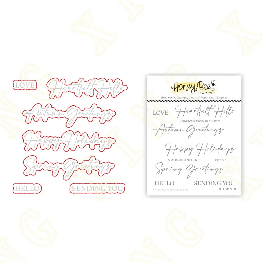 

Seasonal Sentiments Metal Cutting Dies Stamps Scrapbook Diary Decoration Embossing Cut Dies Template DIY Greeting Card Handmade