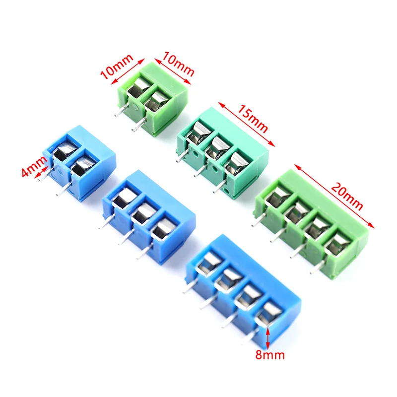 

Зелено-голубой 10 шт./лот фотомагнитный штырь 5,0 мм прямой штырь 2P 3P 4P винт PCB Клеммная колодка соединитель