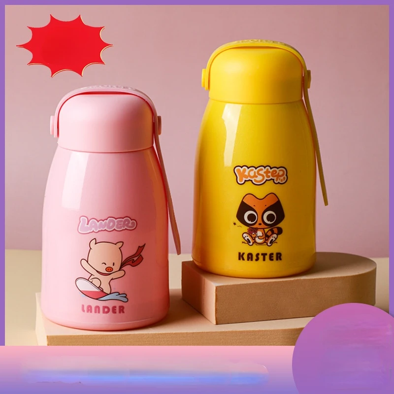 

Cute Student Beanie Water Cup Gift Glass Cute High Borosilicate Glass with Straw Portable Coffee Cup with Lid for Dual Use