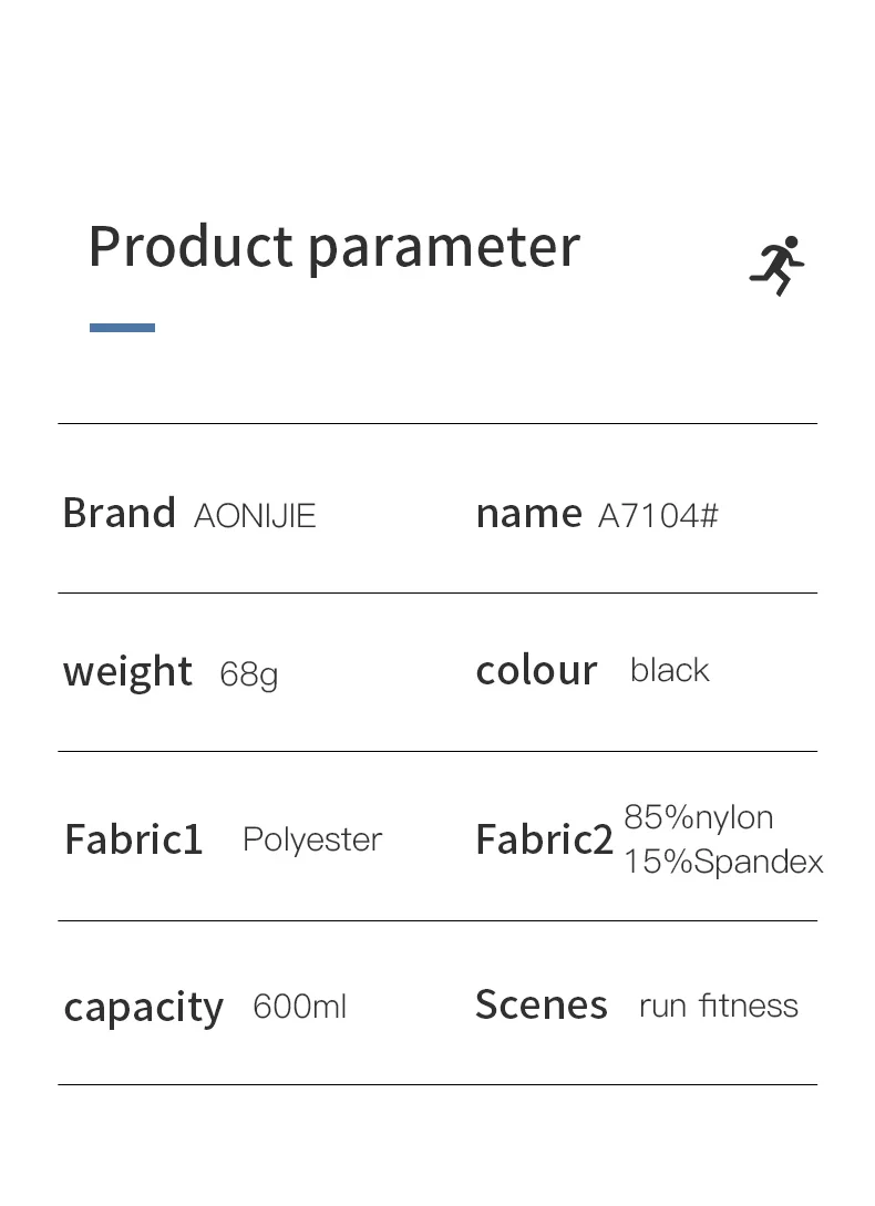 AONIJIE Running Handheld Kettle Bag Water Bottle Stow Flask Carrier Bag 6.5in Mobile Phone Holder Pouch Hydration Pack Sport Bag