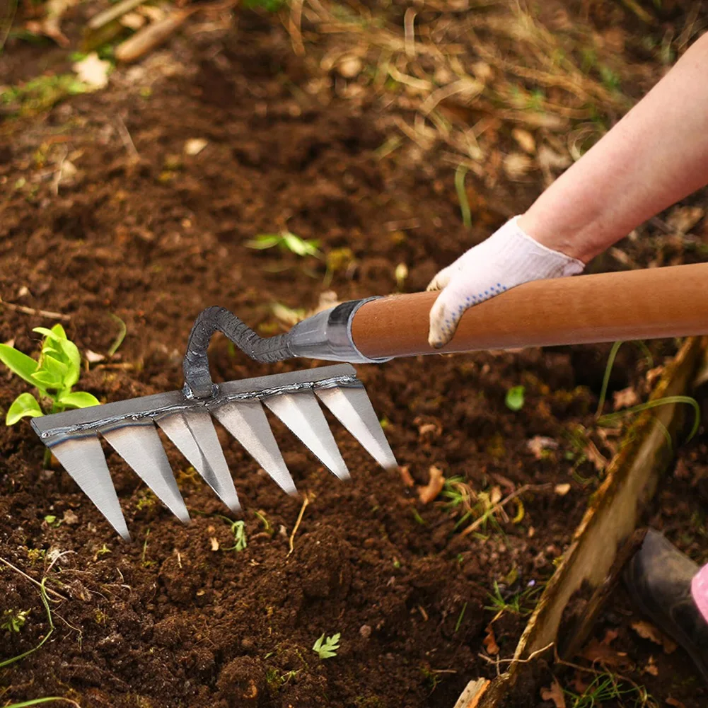 

6 Teeth Rake Multifunctional Weeding Hoe Rake Harrow Gardening Lawn Rake For Garden Gardening Tools Agricultural Tools