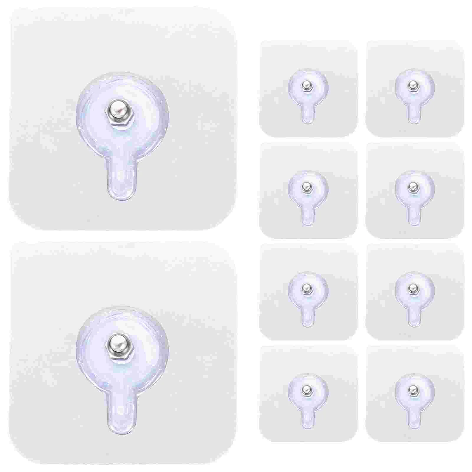 

10 Pcs Ceiling Hook Nail Free Sticky Hangers Patch Invisible Hooks Picture Hook Traceless- Hooks Bathroom Hooks