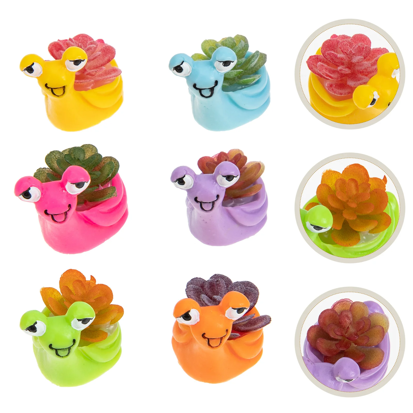 

6 Pcs Snail Bonsai Sculpture Adornment Resin Bonsai Model Micro Landscaping Ornaments