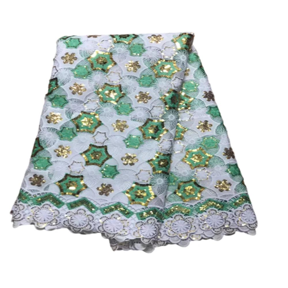 

Зеленая, белая, африканская кружевная ткань 2023, высококачественная, молочный шелк, кружевная ткань, 3D блестки, нигерийские кружевные ткани для женской свадьбы