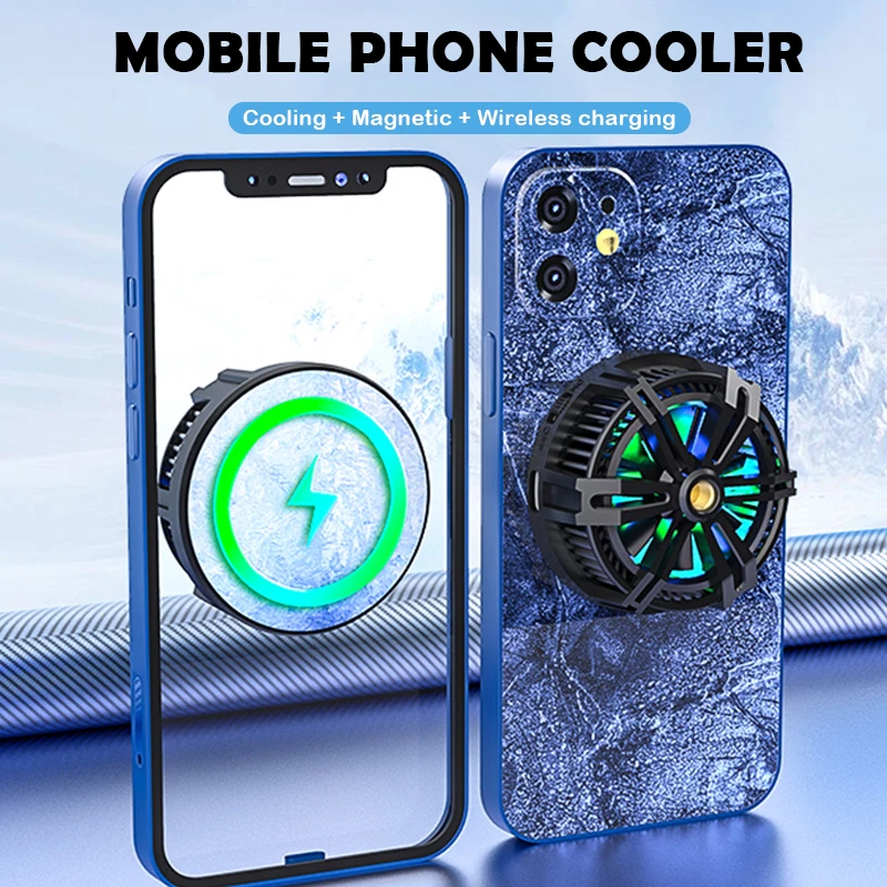 

Semiconductor Mobile Phone Cooler Bracket Portable Magnetic 15W Wireless Charging Heat Sink For Android iPhone Phone Accessories