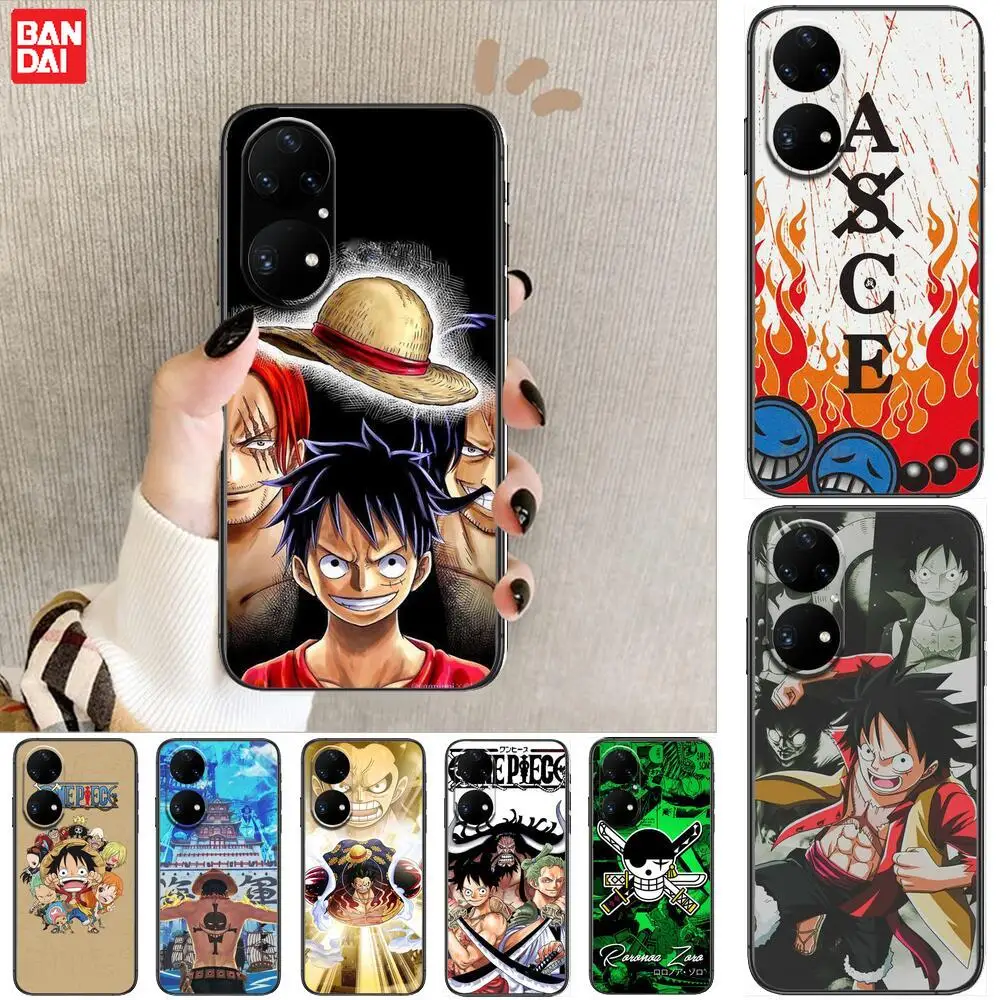 

One Piece Phone Case For Huawei p50 P40 p30 P20 10 9 8 Lite E Pro Plus Black Etui Coque Painting Hoesjes comic fas