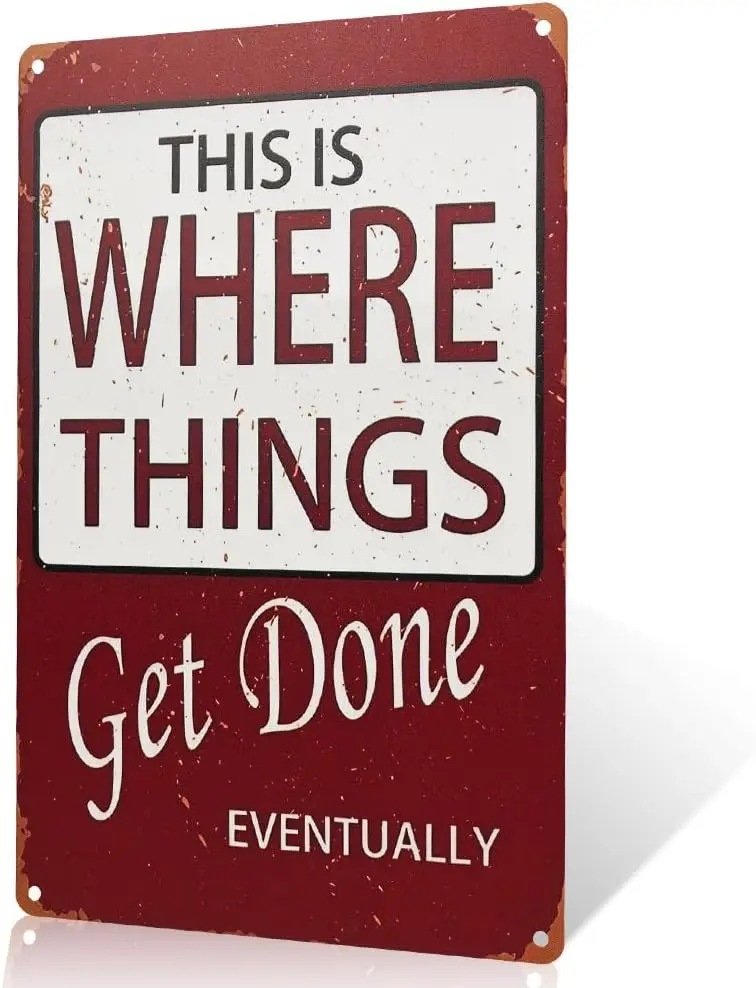 Ths s Where Thngs Hppen Metl Wll rt Sgn Get t Done Home Decor для комнаты Lvng офиса спальни