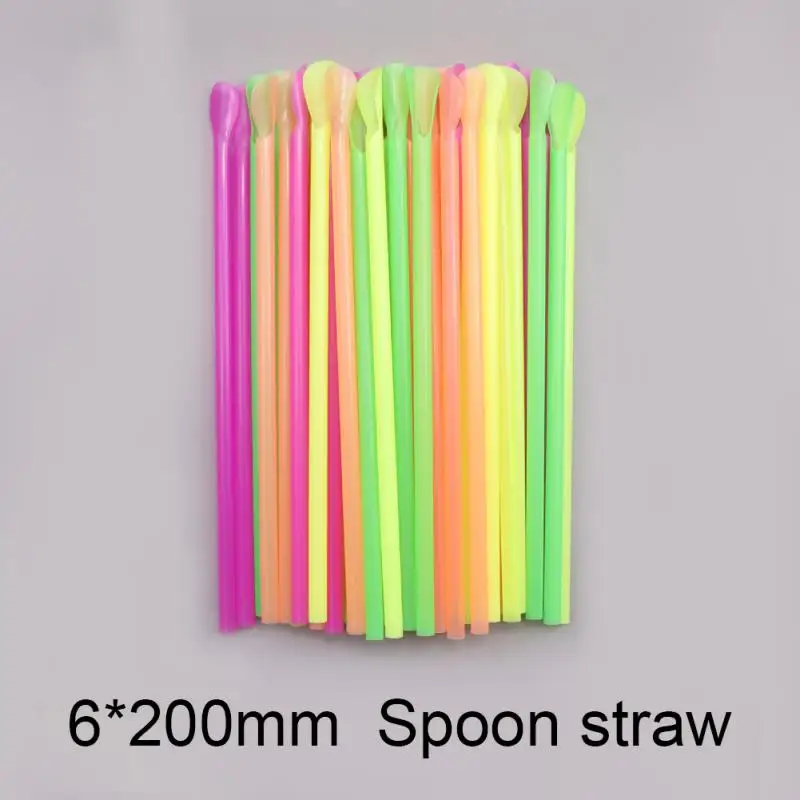 

100 Pcs Plastic Spoon Straws Drinking Straw Bar Pub Slush Straw Supplies New Fast Delivery For Birthday Celebration Party