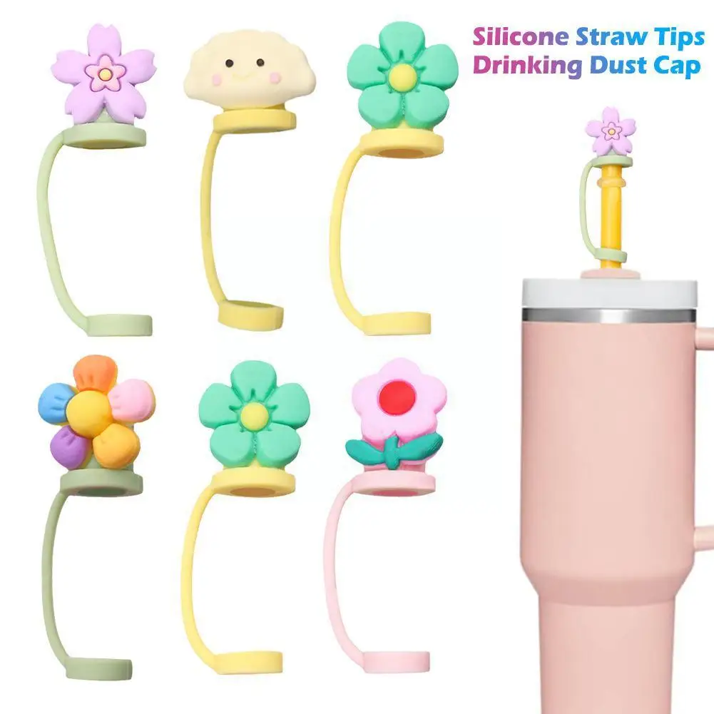 

1PC Cartoon Cute Straw Silicone Cover Reusable Drinking Dust Straw Tools Plug Accessories Sealing 6-8mm Airtight Tips Cap W4S6