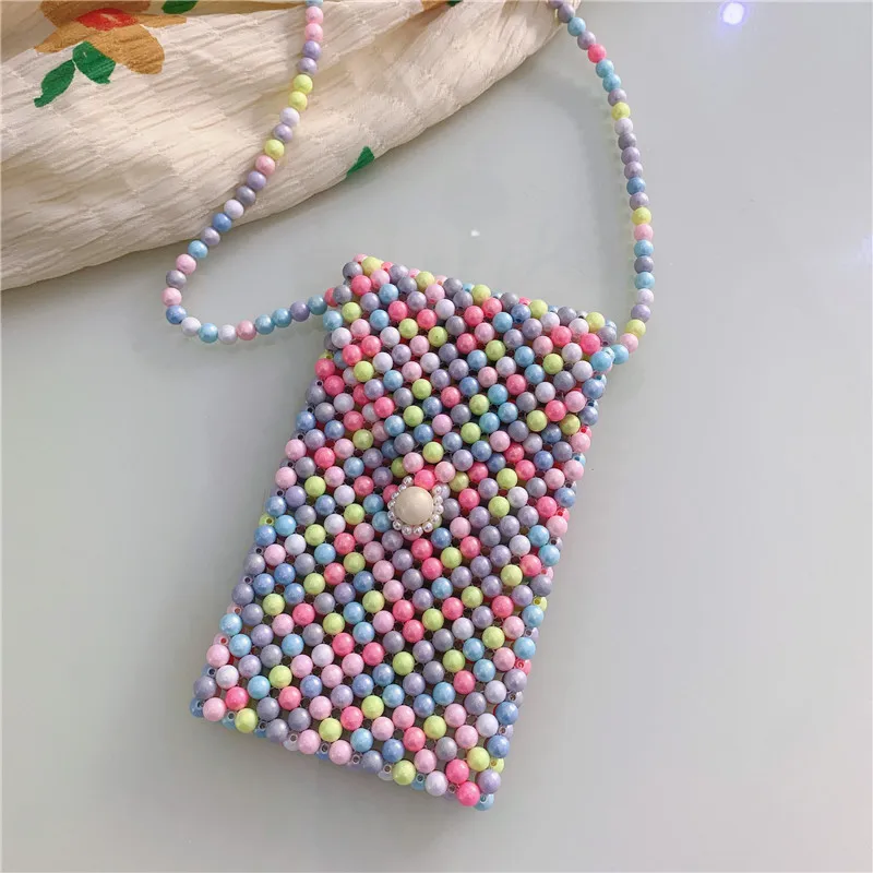 

Fashion Simple Sweet Lovely Candy Color Beaded Niche Design Personality Geometric Street Shot Ladies Temperament Crossbody Bag