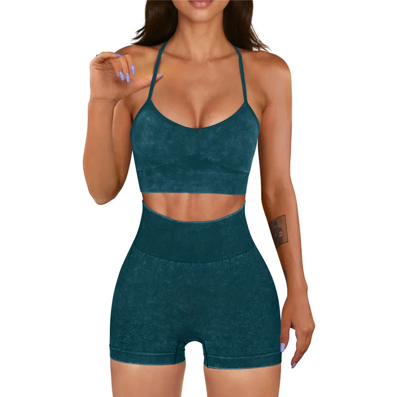 

Фиолетовый сексуальный женский комплект из двух предметов, шорты для фитнеса, йоги, бега, йоги, шорты, костюм для тренировок, розовый, оранже...