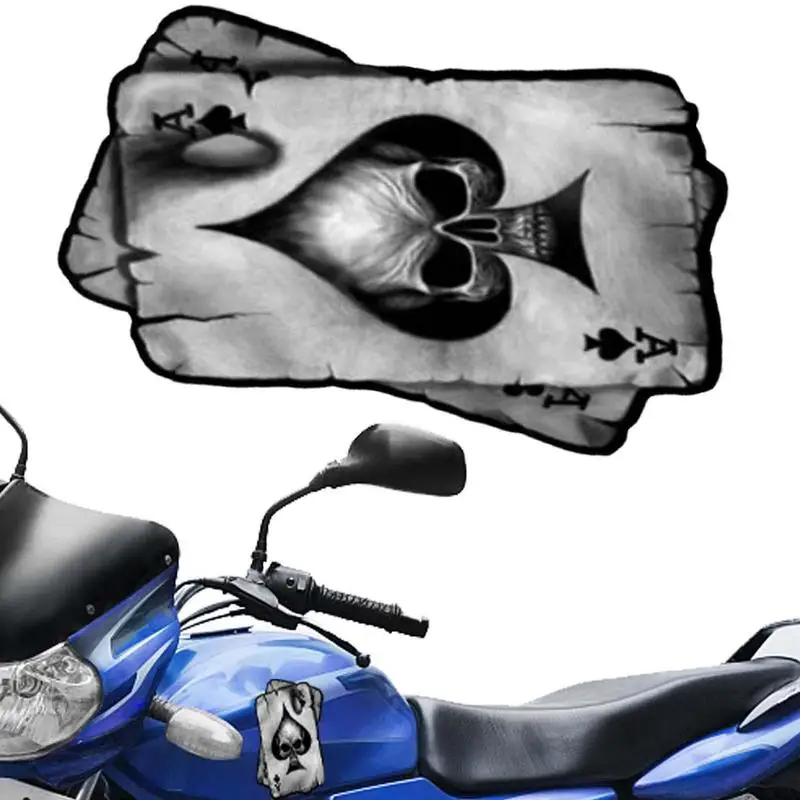 

Наклейки для покерных карт, украшения для автомобиля на Хэллоуин, внешние страшные наклейки для автомобиля с искусственным тузом и пиками, смешные наклейки для покера